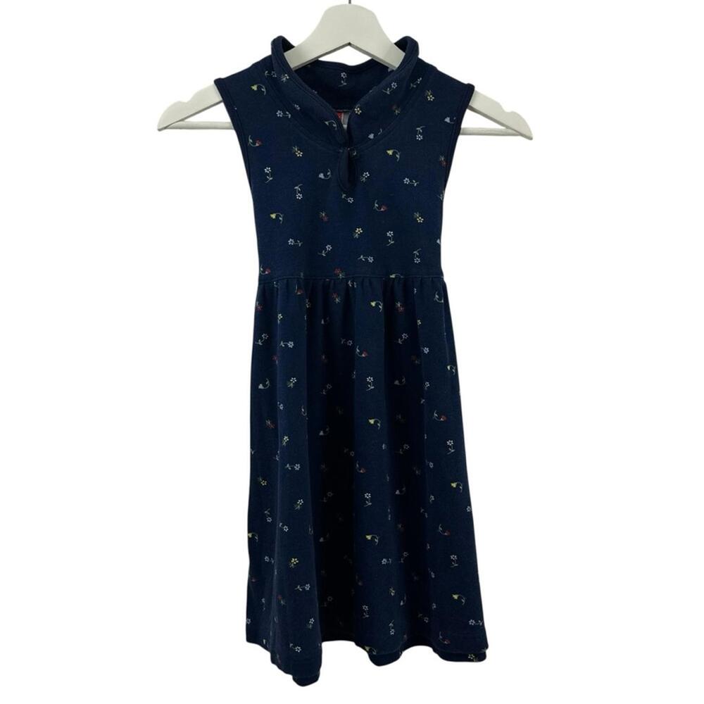 Vintage Mckids Girls Floral Blue Dress Size 8